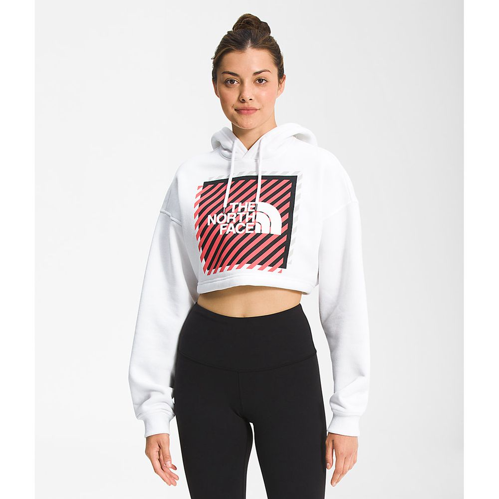 The North Face Hoodie Womens Australia - The North Face Coordinates Crop Drop Pullover White (JBM-37